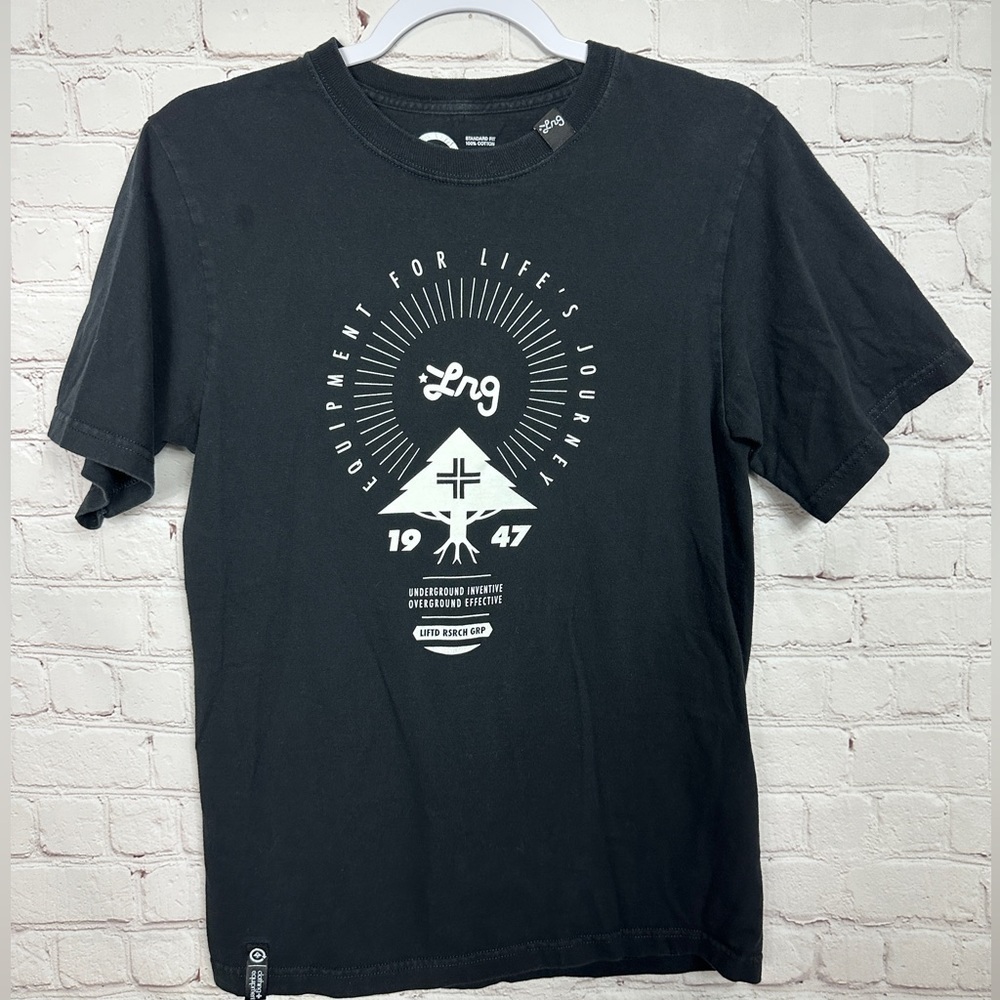 LRG Lifted Research Group black short sleeve cotton Tee T-Shirt, sz S